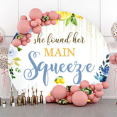 Lofaris She Found Her Main Squeeze Round Wedding Backdrop